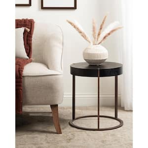 Rovin 15.75 in. Black Round Wood Veneer/MDF End Table