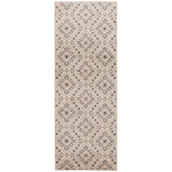 Stratford Mina Alabaster/Latte 26 in. W x 12 in. L Your Choice Length Stair Runner Coverage Area 2.17 sq. ft.