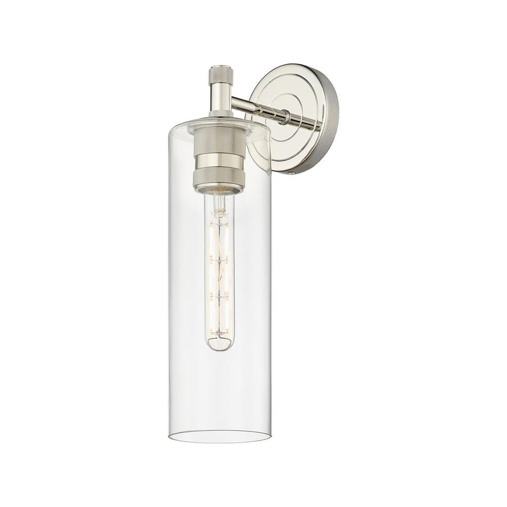 Crown Point 3.88 in. 1-Light Polished Nickel Wall Sconce with Glass Shade price history on PriceWatchPro