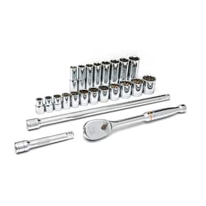 Drive Black and 1/4 in. - (141-Piece) Set Stanley Chrome FATMAX Tool The FMMT71663 in. Mechanics Home Depot 3/8
