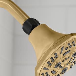Fairpark 5-Spray Patterns with 4.7 in. Tub Wall Mount Single Fixed Shower Head in Matte Gold