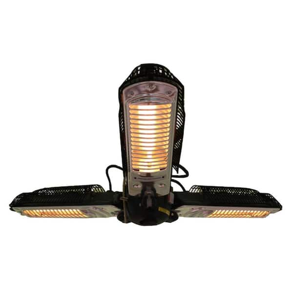 Fire Sense 1,500-Watt Black Umbrella Mounted Halogen Electric Patio Heater