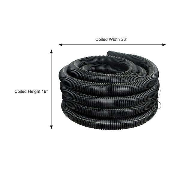 Abroad Degenerate this Advanced Drainage Systems 4 in. x 50 ft. Corrugated Pipes Drain Pipe Solid  04510050 - The Home Depot