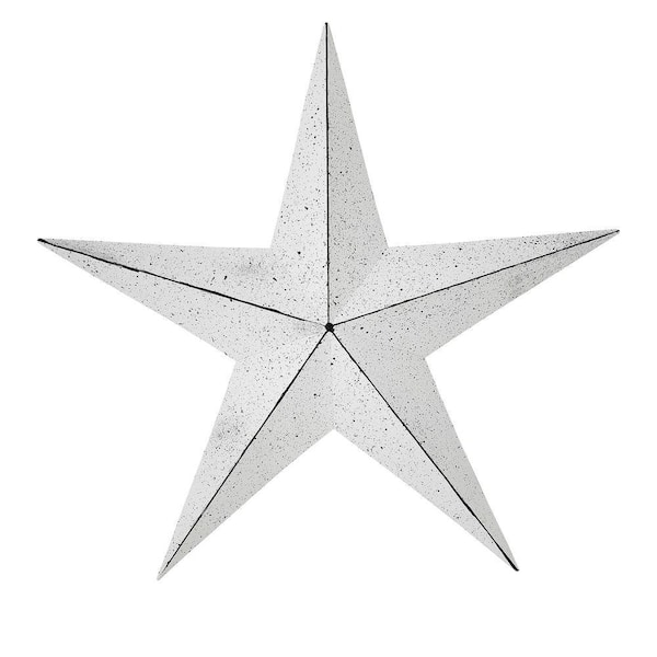 Mayflower Market Patriotic White 24 in. Faceted Metal Star Wall Hanger