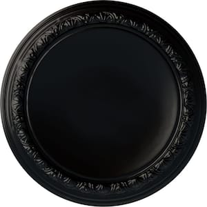 19-1/2" x 1-3/4" Carlsbad Urethane Ceiling Medallion (Fits Canopies upto 14-1/4") Hand-Painted Jet Black