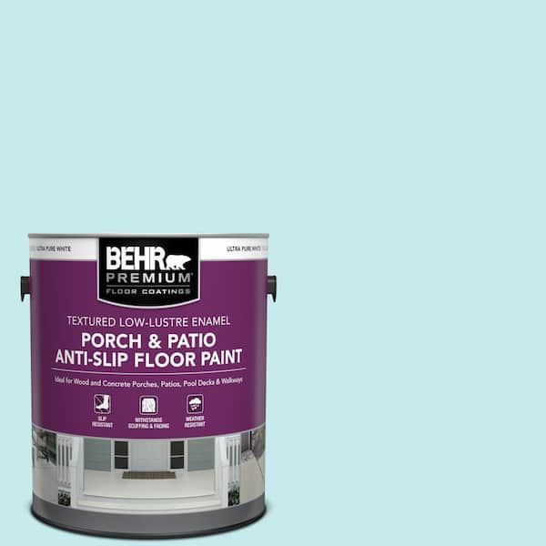 BEHR PREMIUM 1 gal. #P470-1 Silent Breeze Textured Low-Lustre Enamel Interior/Exterior Porch and Patio Anti-Slip Floor Paint