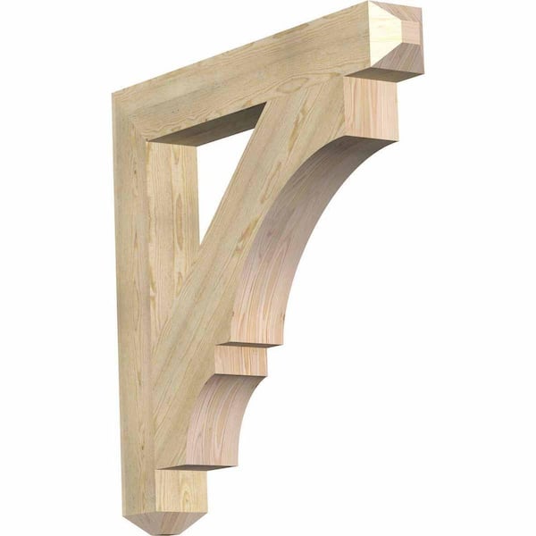 Ekena Millwork 6 in. x 44 in. x 44 in. Douglas Fir Balboa Craftsman Rough Sawn Bracket