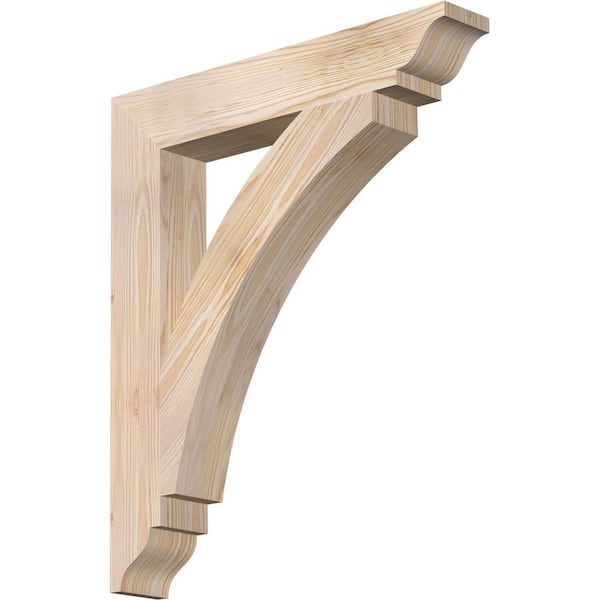 Ekena Millwork 3.5 in. x 26 in. x 22 in. Douglas Fir Thorton Traditional Smooth Bracket