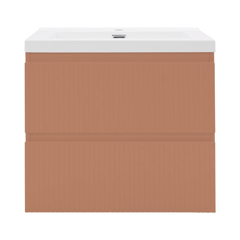 23.8 in. Single Sink Wall-mount Floating Bath Vanity in Matte Orange with White Resin Top Unassembled price history on PriceWatchPro