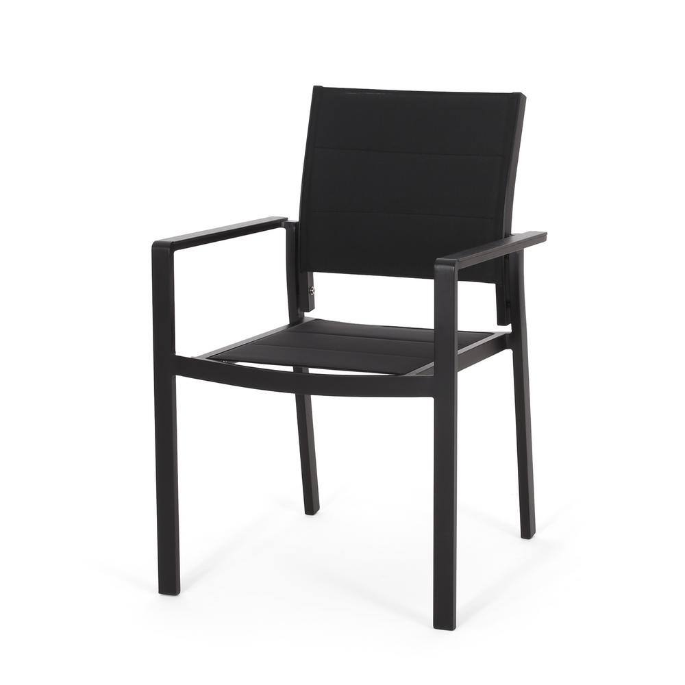Black Aluminum Outdoor Dining Chair (Set of 2)