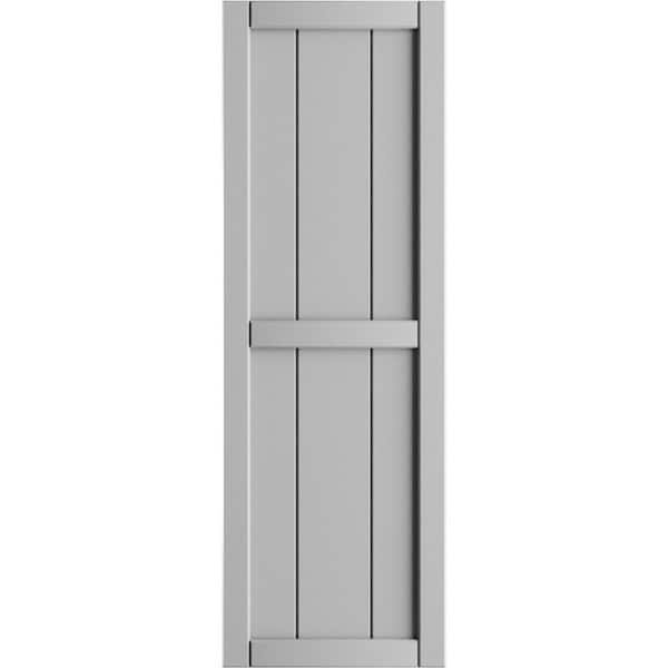 Ekena Millwork 16-1/8 in. x 29 in. True Fit PVC 3-Board Framed Board and Batten Shutters in Primed (Per Pair)
