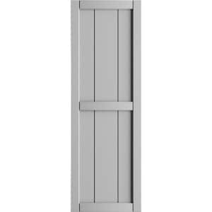 21-1/2 in. x 84 in. True Fit PVC 4-Board Framed Board and Batten Shutters in Primed (Per Pair)