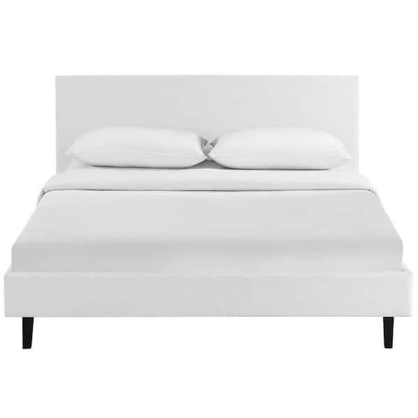 MODWAY Anya White Full Fabric Bed