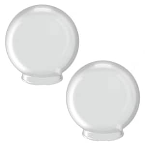 10 in. Dia Globes White Smooth Acrylic with 3.94 in. Outside Diameter Twist Lock Neck (2-Pack)
