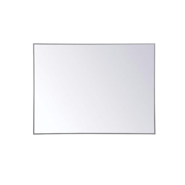 Unbranded Large Rectangle Grey Modern Mirror (48 in. H x 36 in. W)