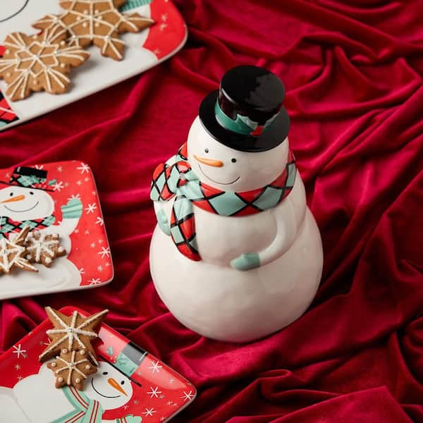 Christmas Whimsy Snowman 3-D Cookie Jar