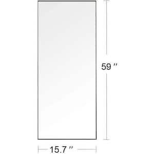 15.7 in. W x 59 in. H Rectangular Aluminum Framed Wall Bathroom Vanity Mirror in Black
