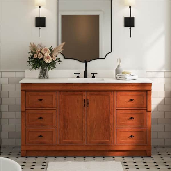 Naples 60 in. W x 21.63 in. D x 34 in. H Bath Vanity Cabinet without Top in Warm Cinnamon