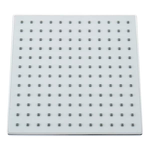 1-Spray Patterns 9 in. Single Wall Mount Square Rain Fixed Shower Head with Self-Cleaning Nozzles in Chrome