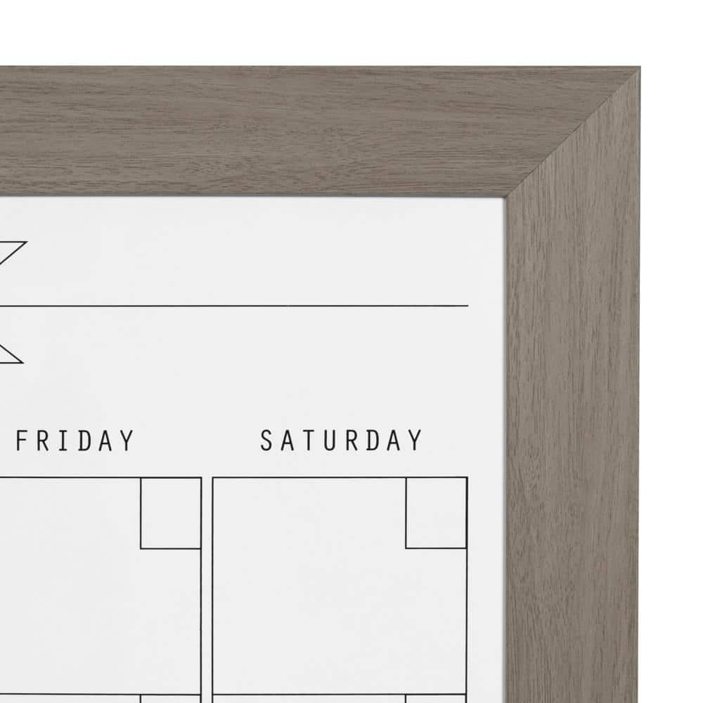 Black Wood Framed Magnetic Dry Erase Monthly Calendar