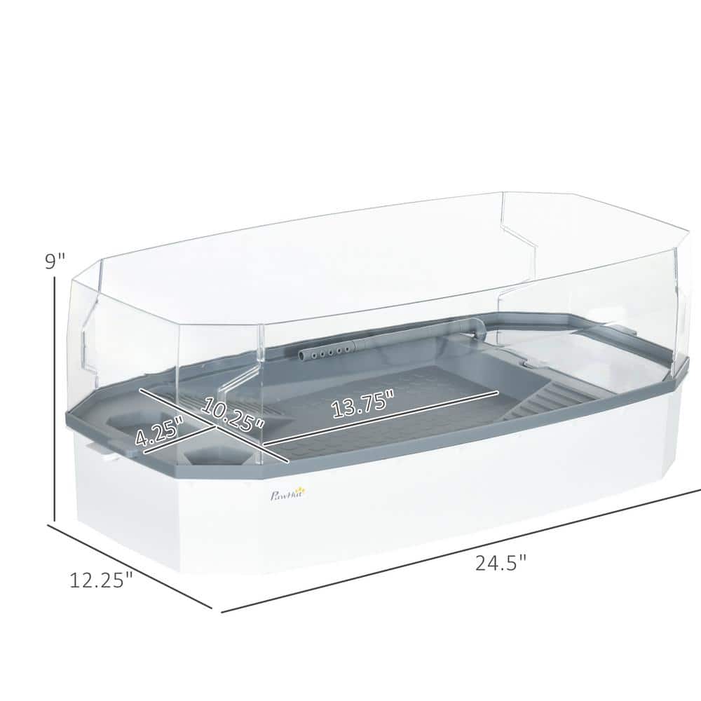 Clear and White Turtle Tank Kit with Filtration and Basking Platform