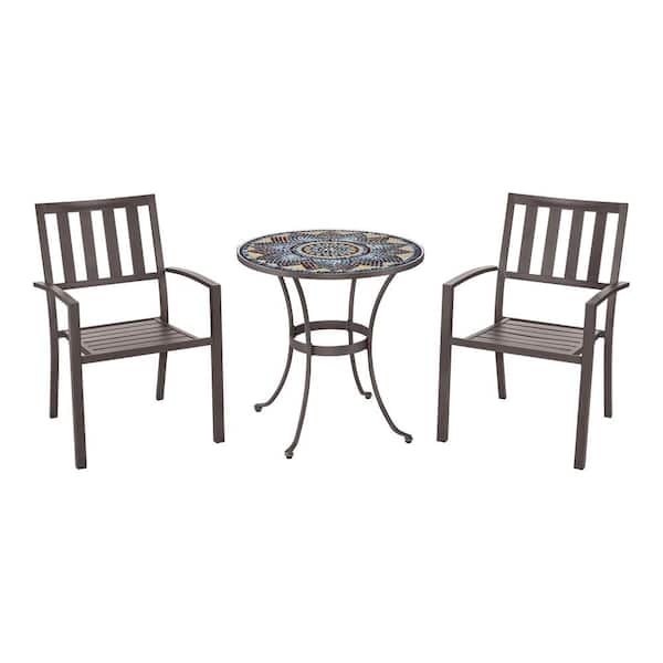StyleWell Mix and Match 28 in. Metal and Glass Mosaic Patio