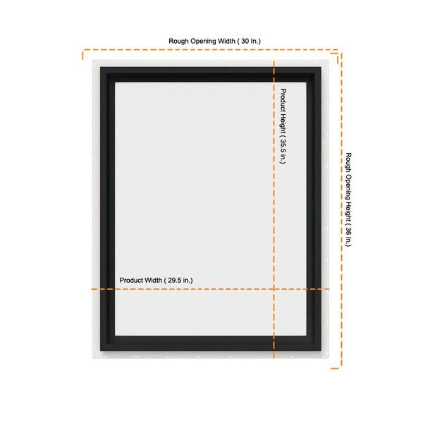JELD-WEN 30 in. x 36 in. V-4500 Series Bronze Exterior/White
