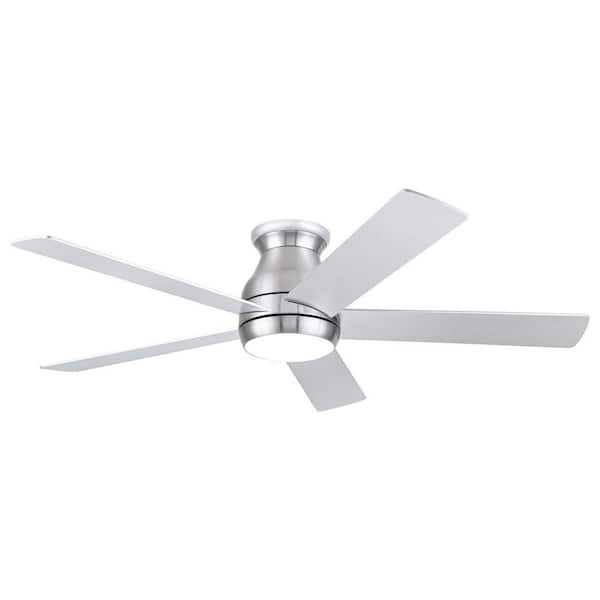 Avex 52 in. Silver Standard Ceiling Fan with Remote Control and Dimmable Integrated LED