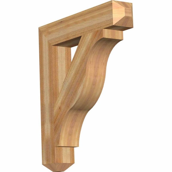 Ekena Millwork 6 in. x 38 in. x 34 in. Western Red Cedar Funston Craftsman Rough Sawn Bracket