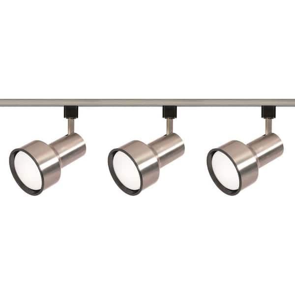 SATCO 3-Light R30 Brushed Nickel Step Cylinder Track Lighting Kit