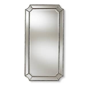 Medium Rectangle Antique Silver Art Deco Mirror (40 in. H x 20 in. W)