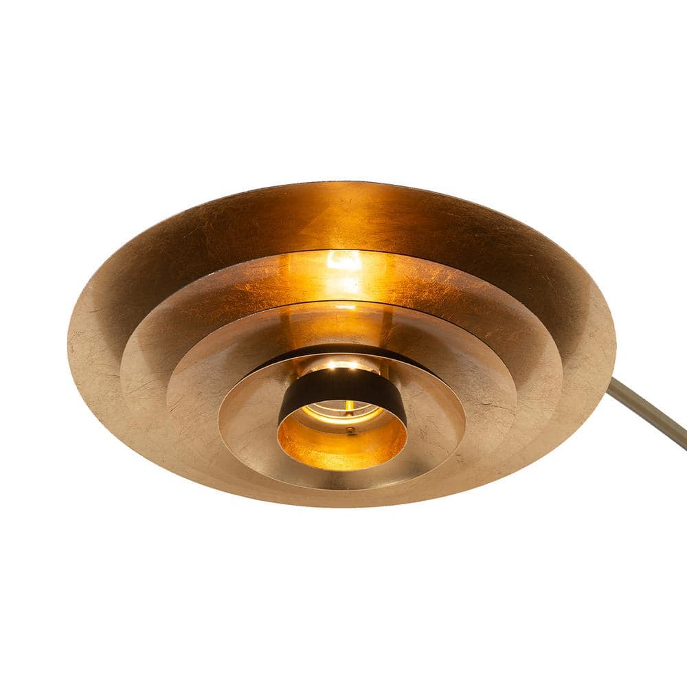 Rancho Mirage 83" Weathered Brass and Black Arc Floor Lamp
