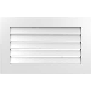 32 in. x 20 in. Rectangular White PVC Paintable Gable Louver Vent Functional