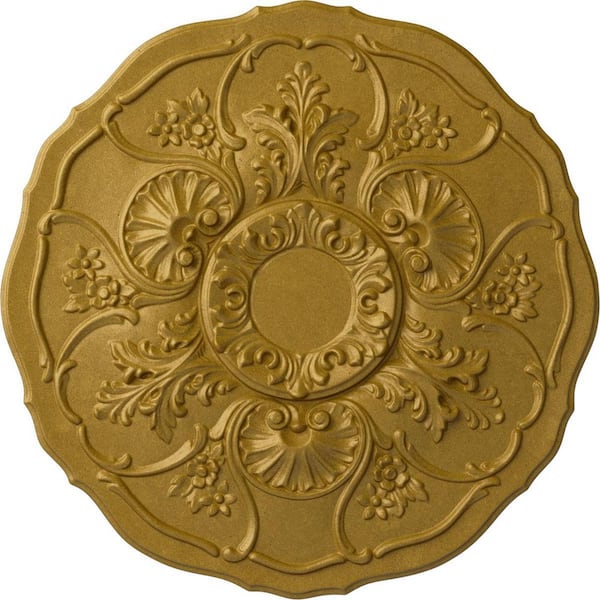 Ekena Millwork 22-1/2 in. x 1-1/2 in. Cornelia Urethane Ceiling Medallion (Fits Canopies upto 4 in.), Pharaohs Gold