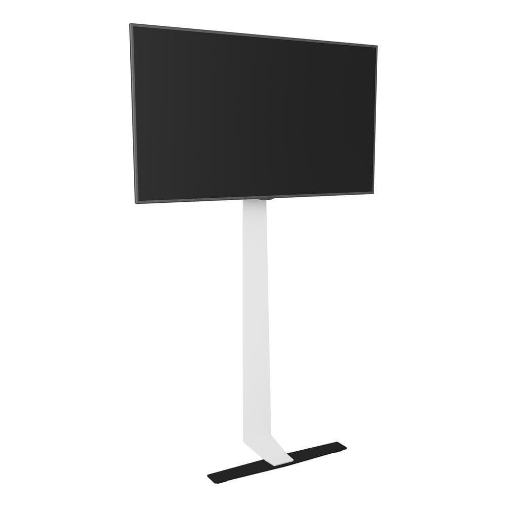 Adjustable Black and White Floor TV Mount for 12" to 80" Screens