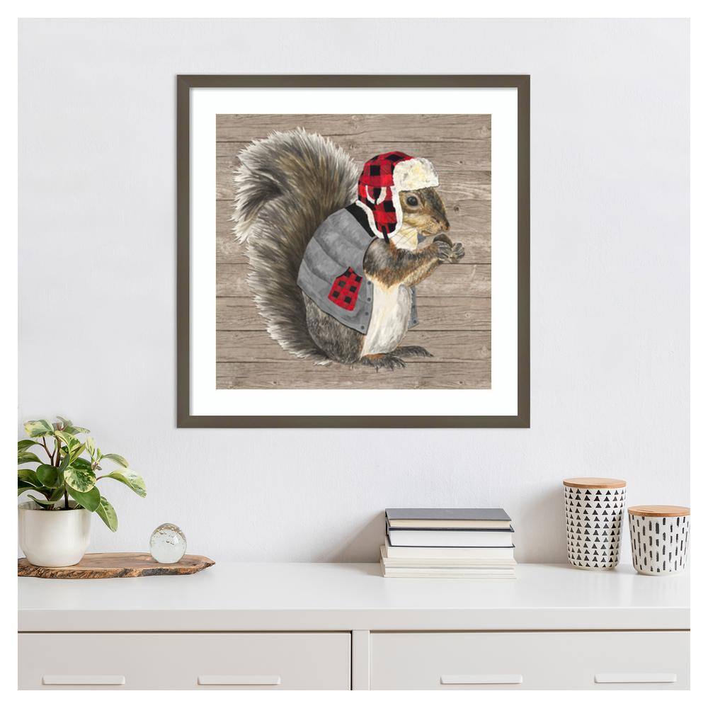 Warm in the Wilderness Squirrel Graphic Art in Silver Frame