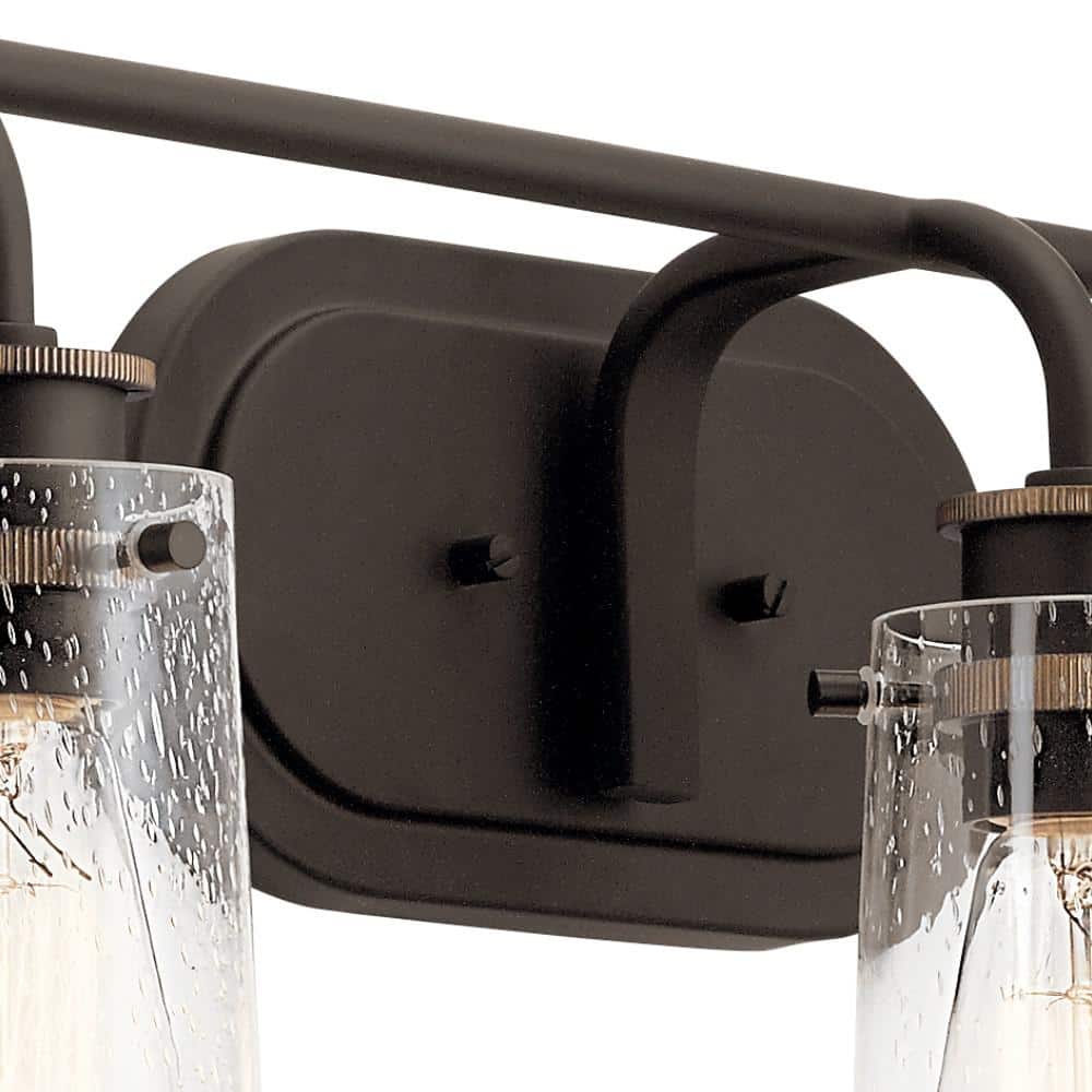 Bronze Modern 44" Vanity Light with Clear Jelly Jar Shades