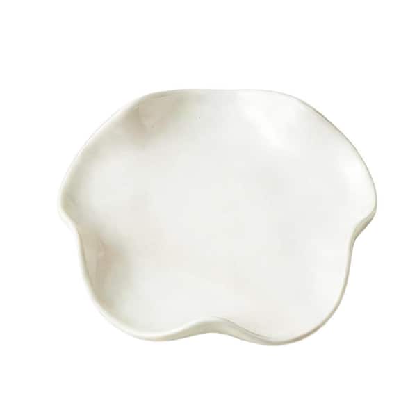 5.3 in. Ceramic Spoon Rest for Stove Top, Kitchen Counter, Cooking Gift, Housewarming, Wedding, Kitchen, White (1-Pack)