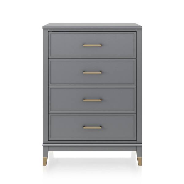 CosmoLiving by Cosmopolitan Westerleigh 4-Drawer Graphite Gray Chest of-Drawers (41.61 in. H x 29.68 in. W x 19.72 in. D)
