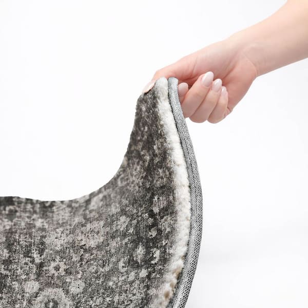 Dream Shag Premium Machine Washable Abstract ADS651 Gray 9 ft. x 12 ft. Area Rug