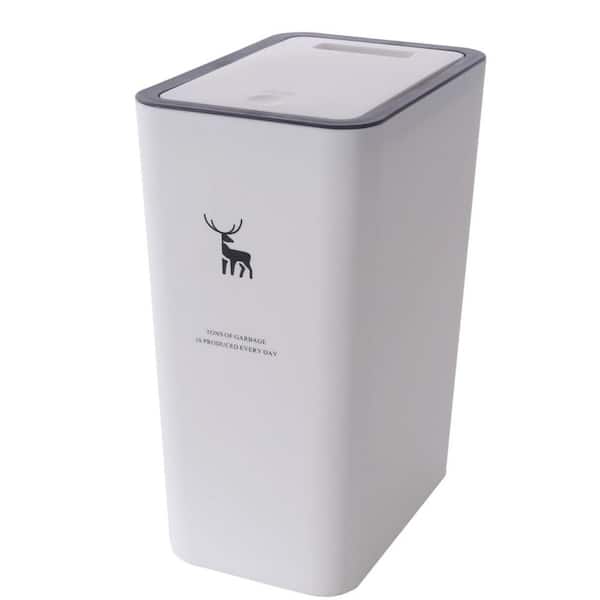 Hefty 7-Gallons White Plastic Touchless Kitchen Trash Can with Lid
