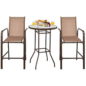 3-Piece Metal and fabric Patio Conversation Seating Set