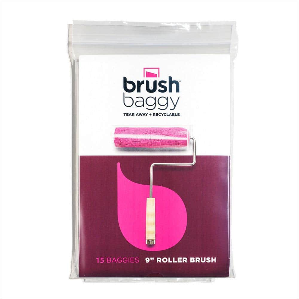 Brushbaggy Large Project Pack 9 in. Roller Brush Cover Zip Top Bag (15