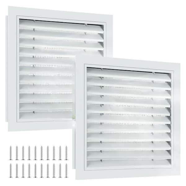 KIWDZFU 18 x 18 Square White Aluminum Alloy Gable Vent with Screen and Screws for Efficient Ventilation