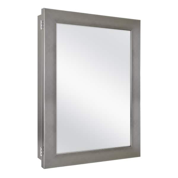 20 in. x 26 in. Recessed or Surface Mount Framed Medicine Cabinet in Pewter 20 in. x 26 in. Recessed or Surface Mount Framed Medicine Cabinet in Pewter