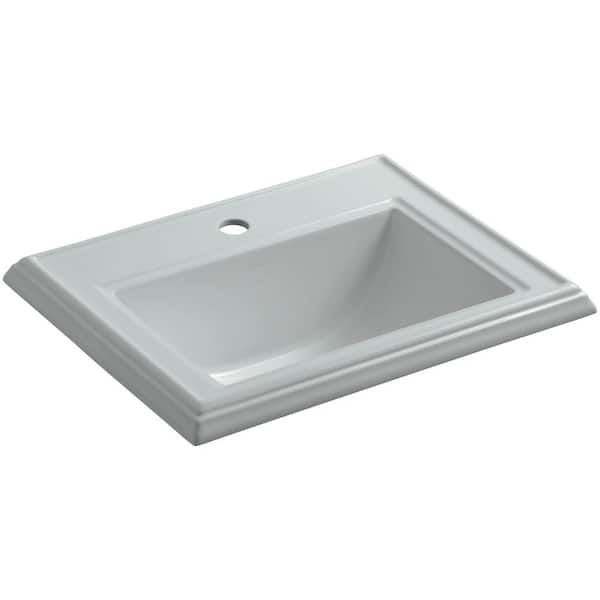 KOHLER Memoirs 21 in. x 10 in. Drop-In Bathroom Sink in Ice Grey Vitreous China