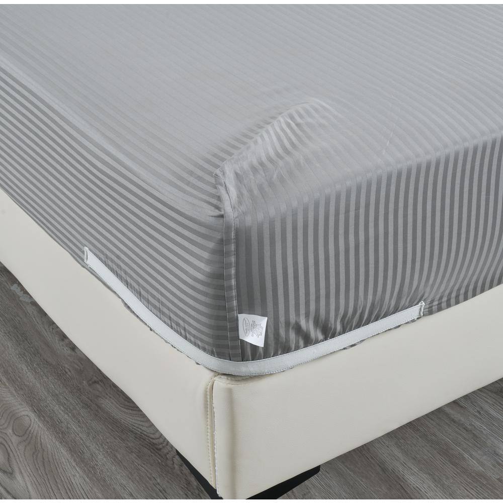 Gray Twin Egyptian Cotton Stripe Sheet Set