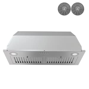 30 in. 343 CFM Built-in Insert Kitchen Vent Ducted/Ductless Convertible Range Hood in Stainless Steel with Carbon Filter