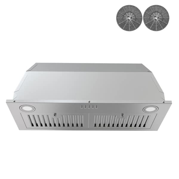 AKDY 30 in. 343 CFM Built-in Insert Kitchen Vent Ducted/Ductless Convertible Range Hood in Stainless Steel with Carbon Filter