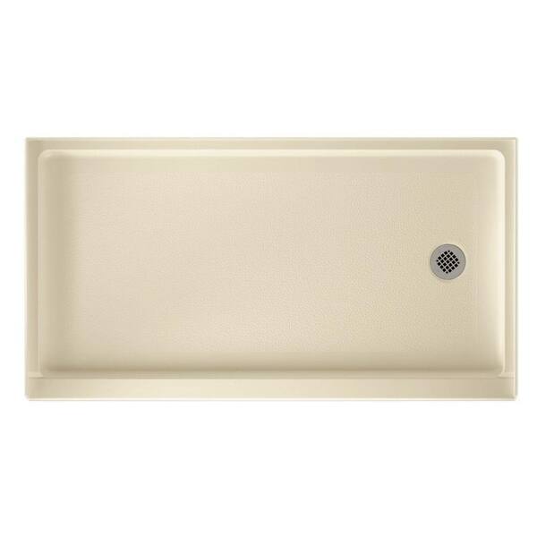 Swan 32 in. x 60 in. Solid Surface Single Threshold Retrofit Right Drain Shower Pan in Bone